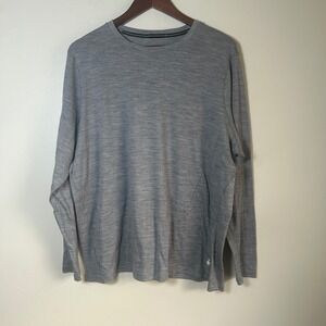 Smartwool Base Layer Top Women 3X Grey Merino Wool Blend Long Sleeve Crew Neck